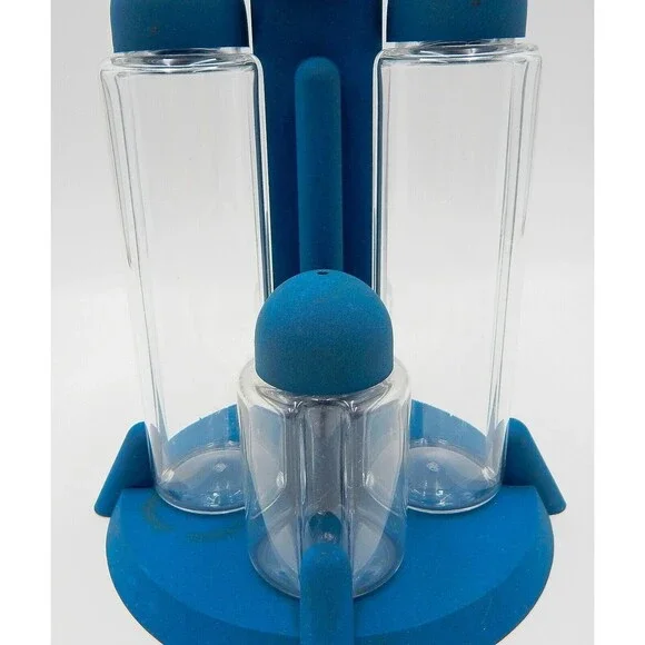 Guzzini Italy Particolari 5 Piece Cruet Set Flat Blue Ambrogio Rossari